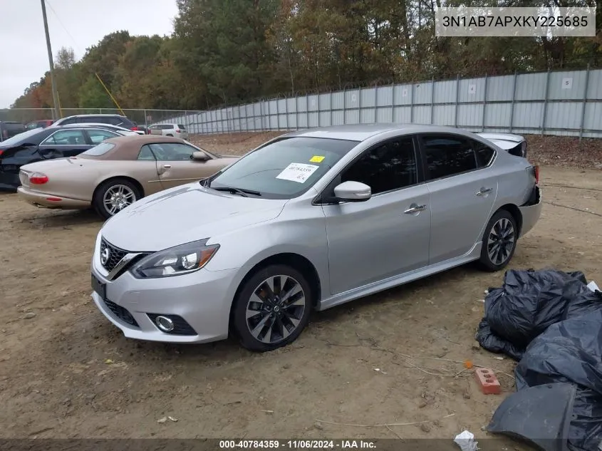 2019 Nissan Sentra Sr VIN: 3N1AB7APXKY225685 Lot: 40784359