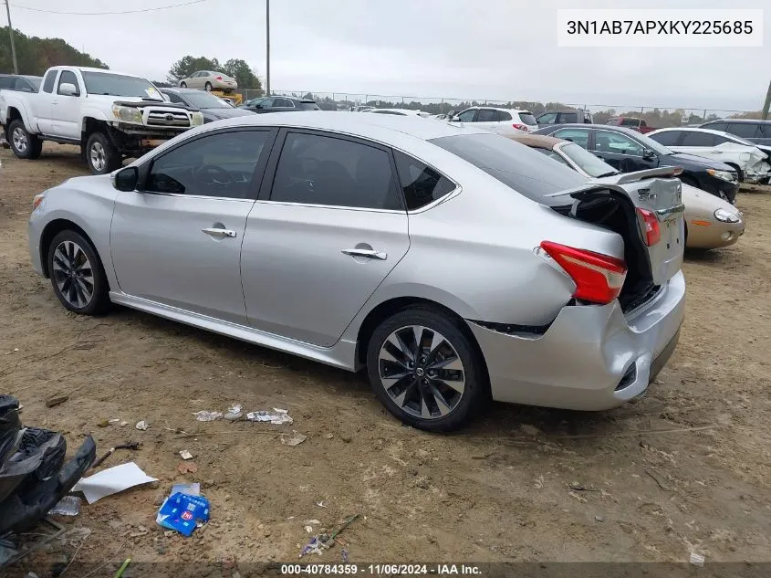 2019 Nissan Sentra Sr VIN: 3N1AB7APXKY225685 Lot: 40784359