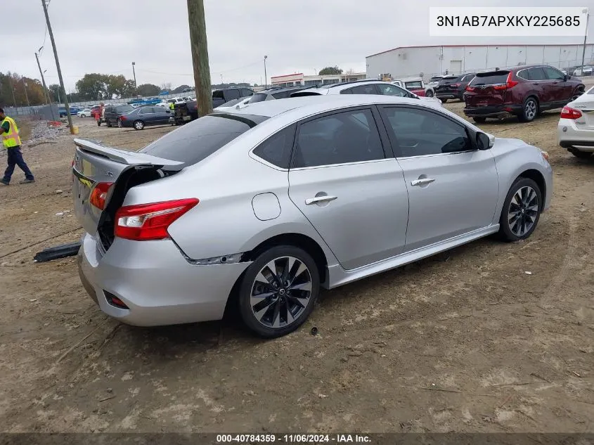 2019 Nissan Sentra Sr VIN: 3N1AB7APXKY225685 Lot: 40784359