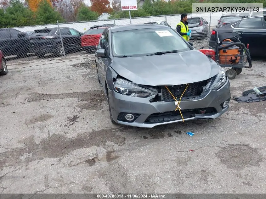 2019 Nissan Sentra Sr VIN: 3N1AB7AP7KY394143 Lot: 40785013