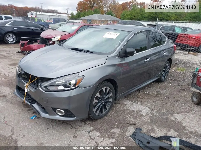 2019 Nissan Sentra Sr VIN: 3N1AB7AP7KY394143 Lot: 40785013