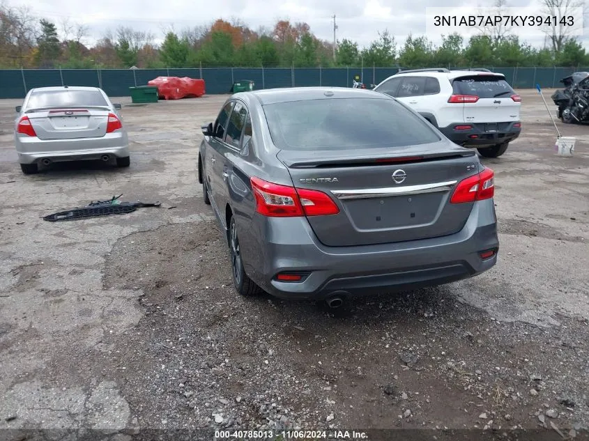 2019 Nissan Sentra Sr VIN: 3N1AB7AP7KY394143 Lot: 40785013