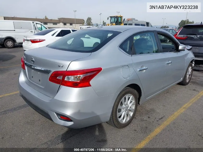 2019 Nissan Sentra Sv VIN: 3N1AB7AP4KY323238 Lot: 40787206