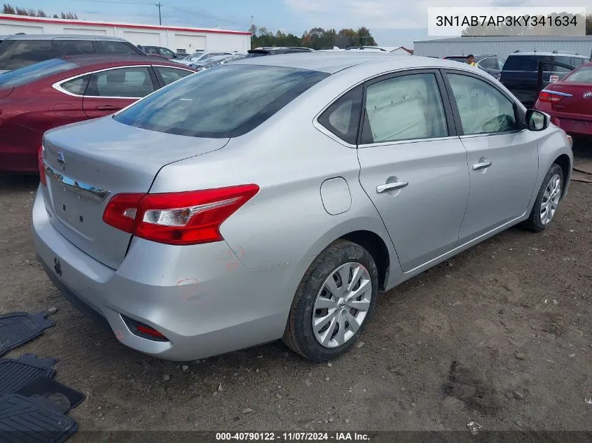 2019 Nissan Sentra S VIN: 3N1AB7AP3KY341634 Lot: 40790122