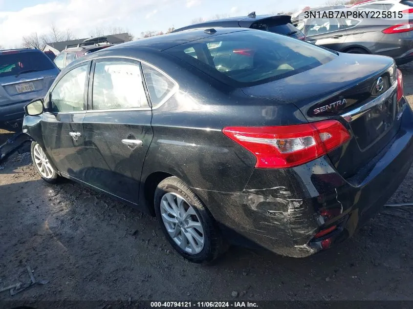 2019 Nissan Sentra Sv VIN: 3N1AB7AP8KY225815 Lot: 40794121