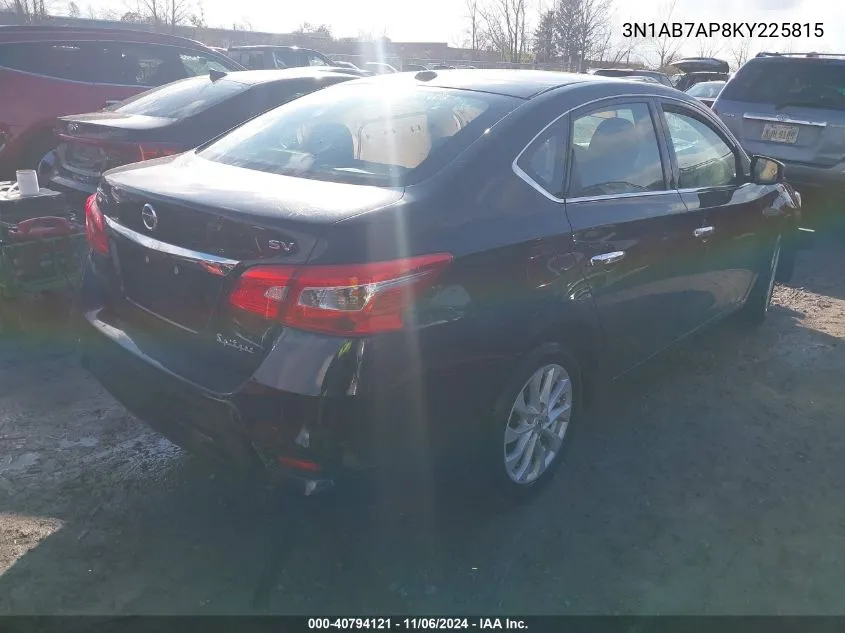 2019 Nissan Sentra Sv VIN: 3N1AB7AP8KY225815 Lot: 40794121