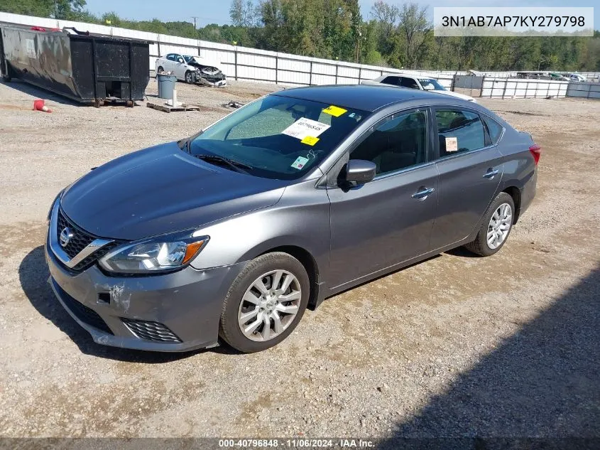 2019 Nissan Sentra S VIN: 3N1AB7AP7KY279798 Lot: 40796848