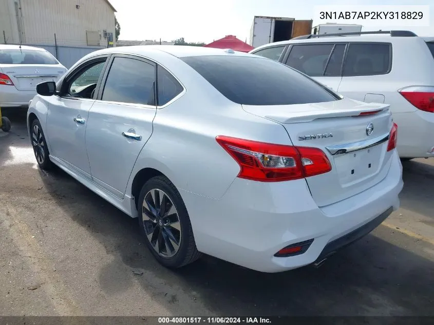 3N1AB7AP2KY318829 2019 Nissan Sentra Sr