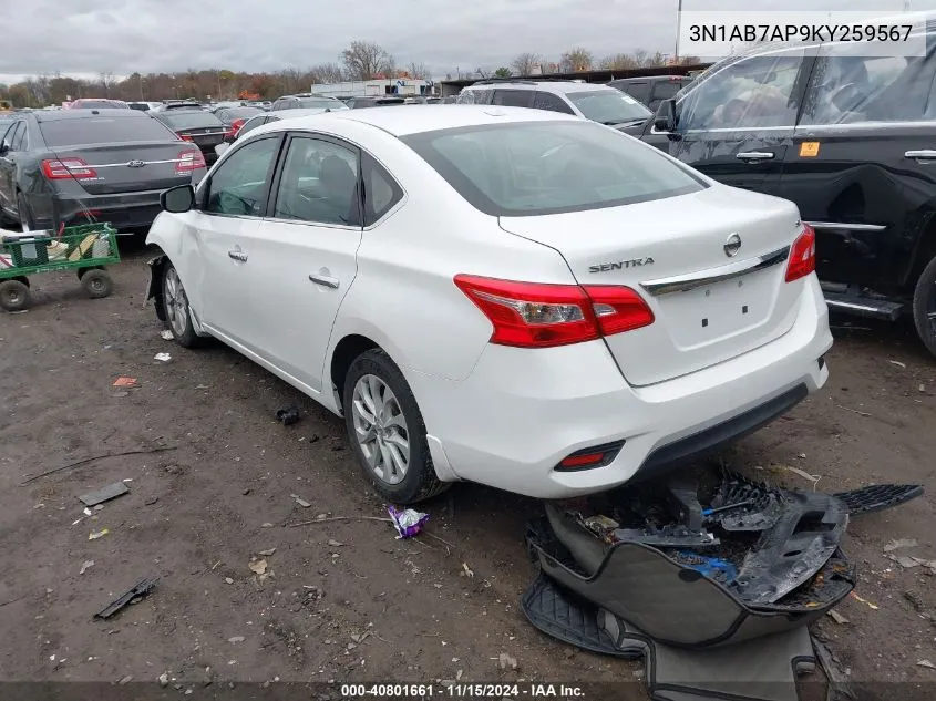 3N1AB7AP9KY259567 2019 Nissan Sentra Sv