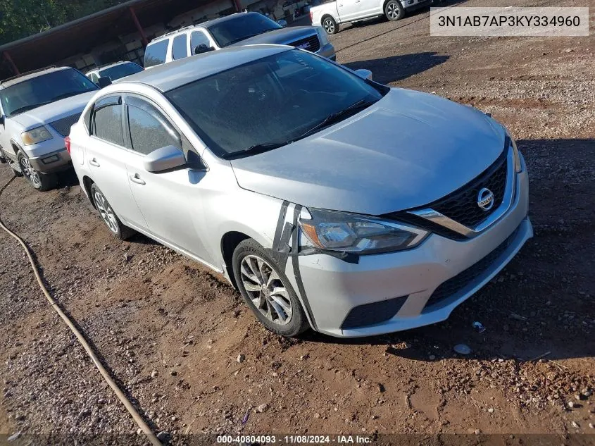 3N1AB7AP3KY334960 2019 Nissan Sentra Sv