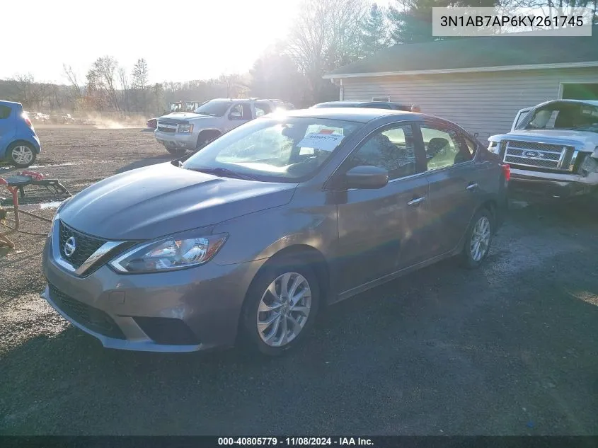 2019 Nissan Sentra Sv VIN: 3N1AB7AP6KY261745 Lot: 40805779