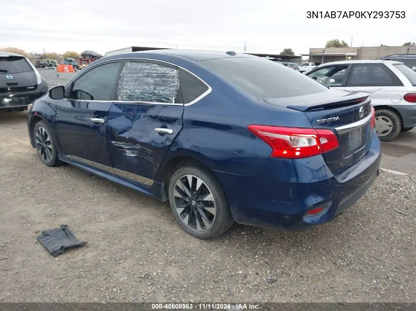 2019 Nissan Sentra S/Sv/Sr/Sl VIN: 3N1AB7AP0KY293753 Lot: 40808963