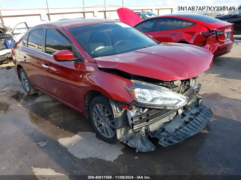 2019 Nissan Sentra Sv VIN: 3N1AB7AP7KY330149 Lot: 40817559