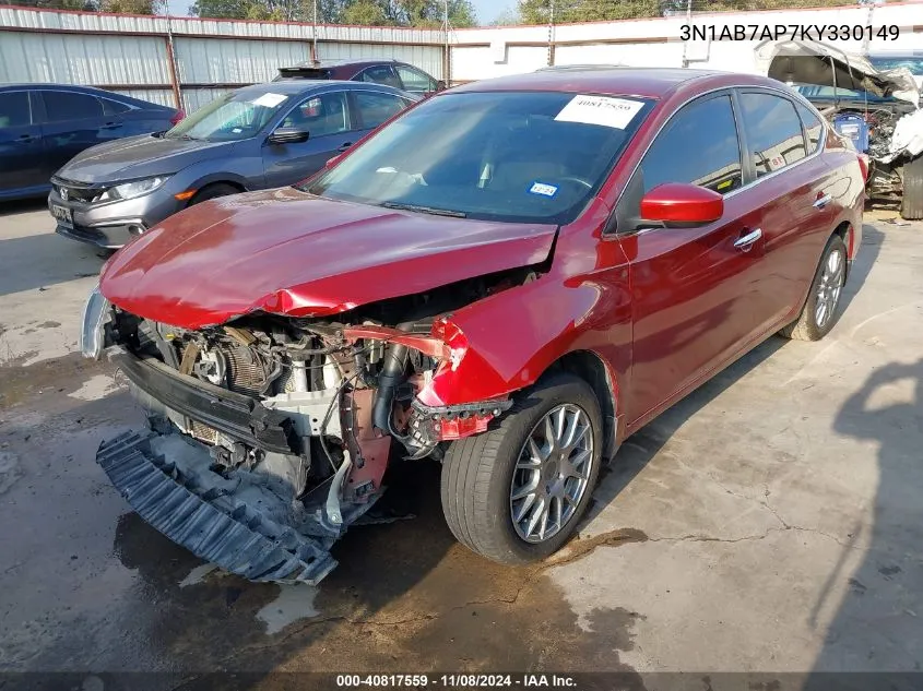 2019 Nissan Sentra Sv VIN: 3N1AB7AP7KY330149 Lot: 40817559