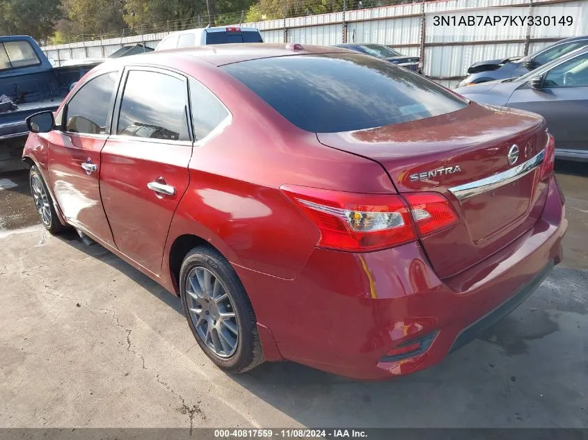 2019 Nissan Sentra Sv VIN: 3N1AB7AP7KY330149 Lot: 40817559