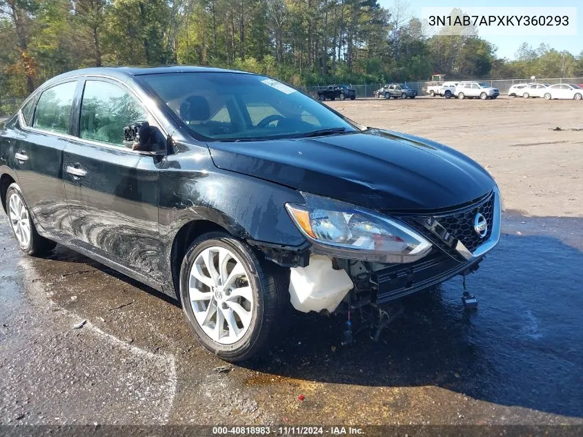 2019 Nissan Sentra Sv VIN: 3N1AB7APXKY360293 Lot: 40818983