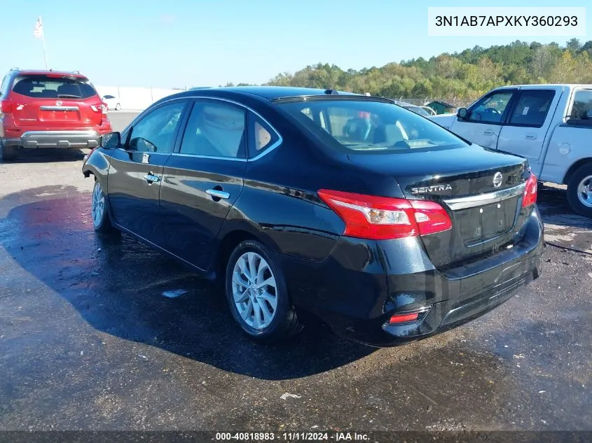 2019 Nissan Sentra Sv VIN: 3N1AB7APXKY360293 Lot: 40818983