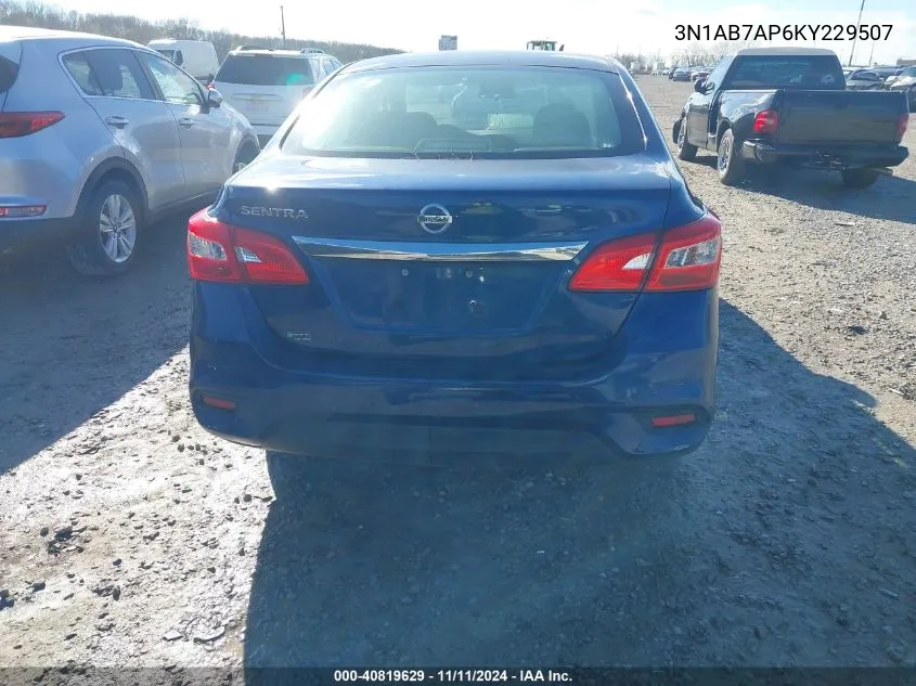 2019 Nissan Sentra S VIN: 3N1AB7AP6KY229507 Lot: 40819629