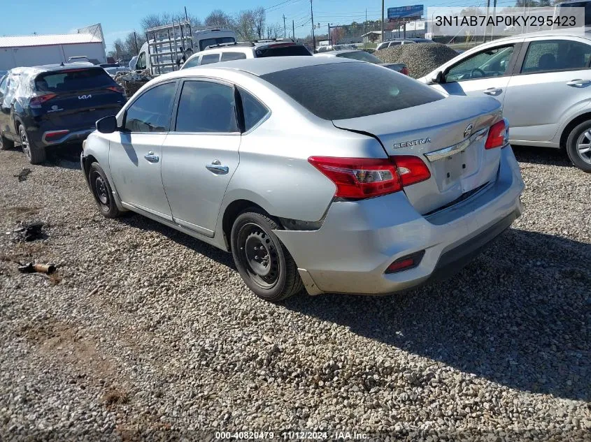 2019 Nissan Sentra S VIN: 3N1AB7AP0KY295423 Lot: 40820479