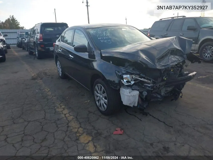 2019 Nissan Sentra S VIN: 3N1AB7AP7KY352927 Lot: 40820862