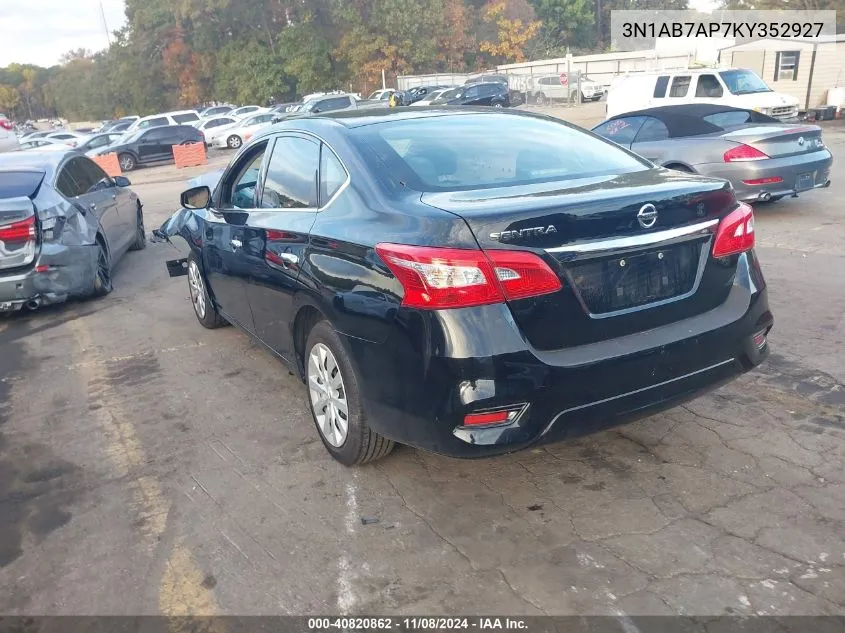 2019 Nissan Sentra S VIN: 3N1AB7AP7KY352927 Lot: 40820862