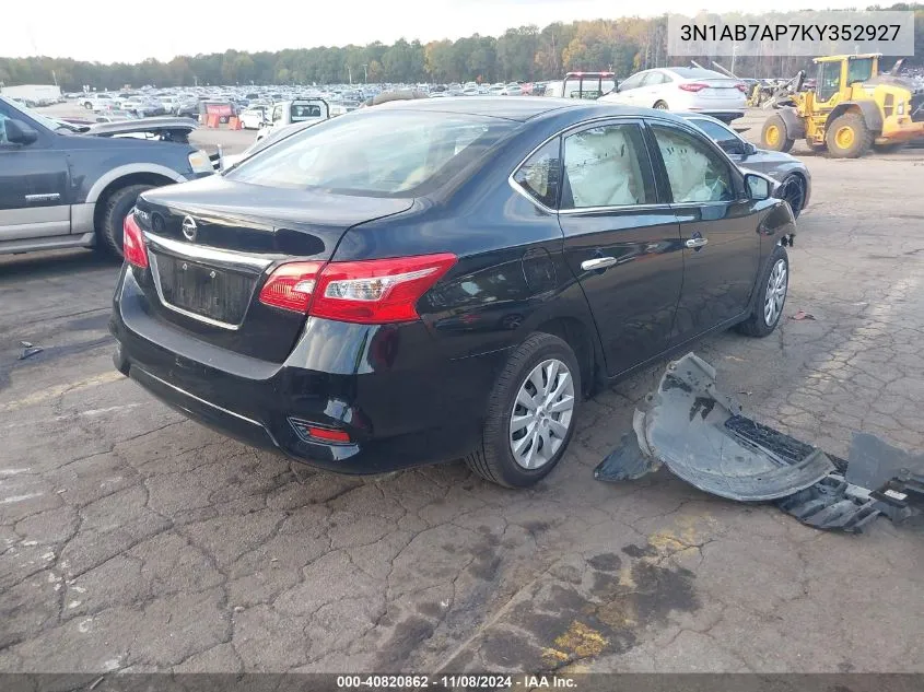 2019 Nissan Sentra S VIN: 3N1AB7AP7KY352927 Lot: 40820862