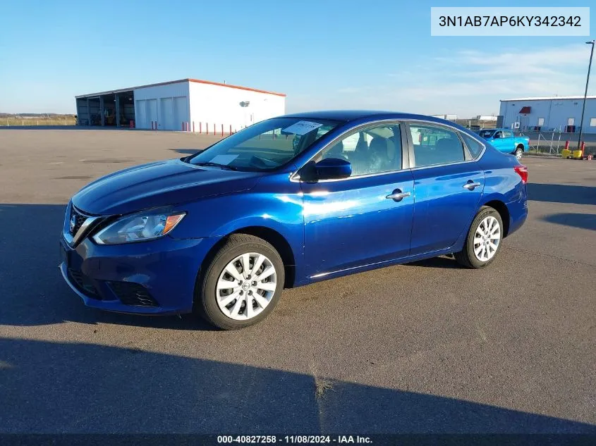 2019 Nissan Sentra S VIN: 3N1AB7AP6KY342342 Lot: 40827258