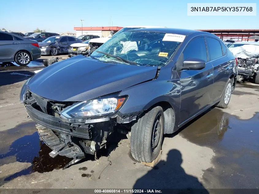 3N1AB7AP5KY357768 2019 Nissan Sentra S