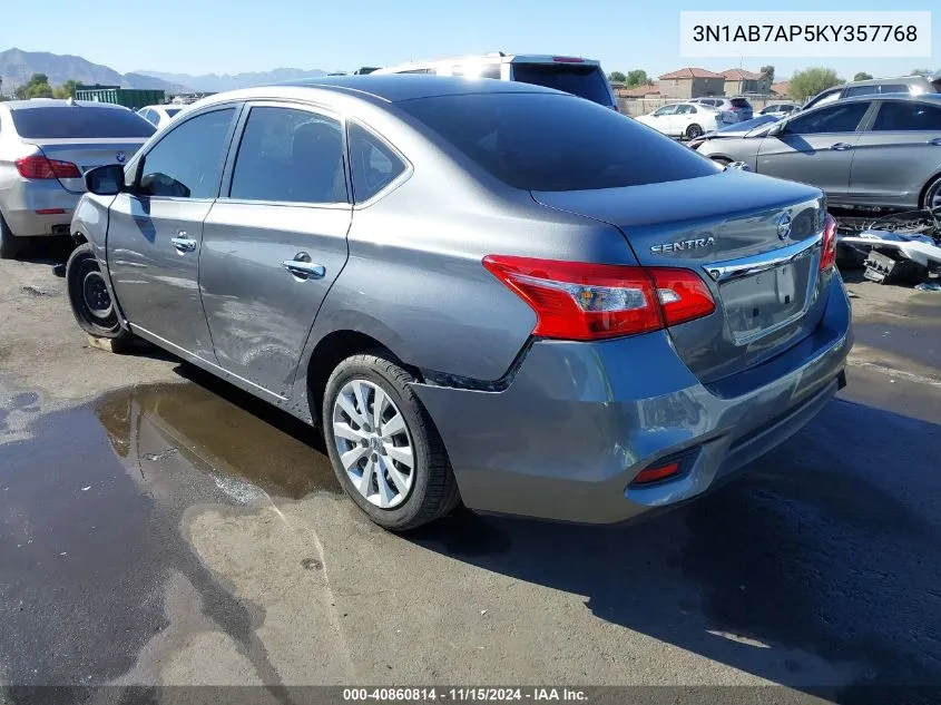 3N1AB7AP5KY357768 2019 Nissan Sentra S