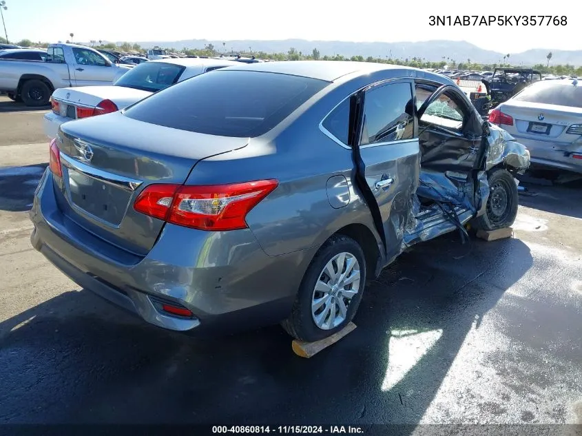 3N1AB7AP5KY357768 2019 Nissan Sentra S