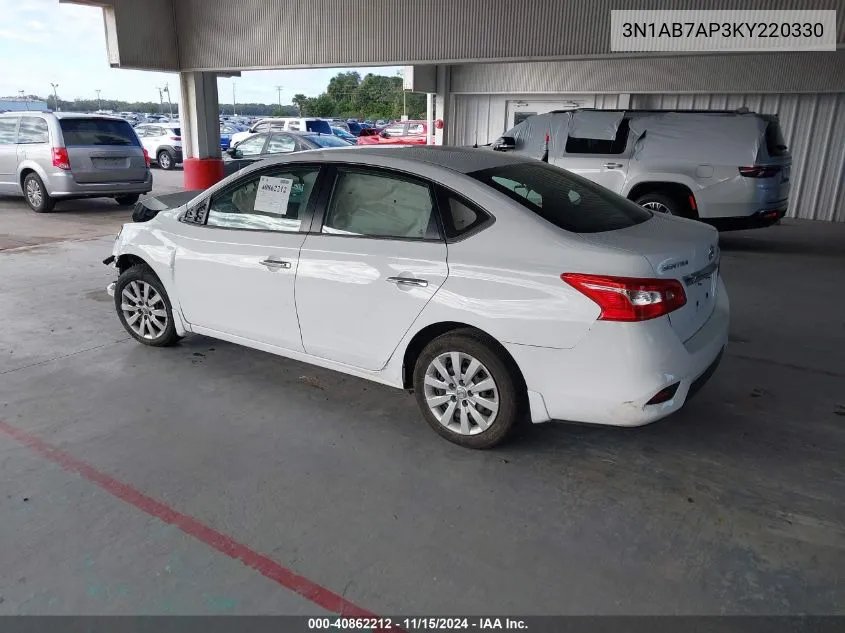 3N1AB7AP3KY220330 2019 Nissan Sentra S