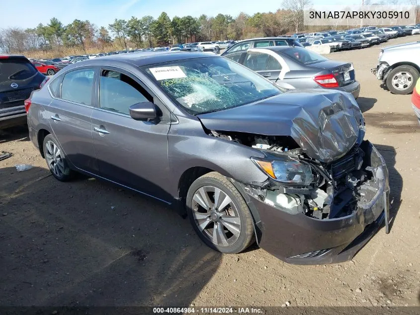 3N1AB7AP8KY305910 2019 Nissan Sentra Sv