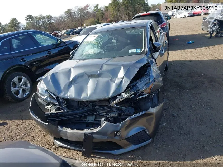 3N1AB7AP8KY305910 2019 Nissan Sentra Sv