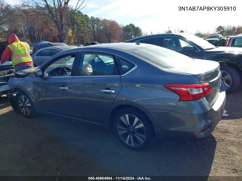 3N1AB7AP8KY305910 2019 Nissan Sentra Sv