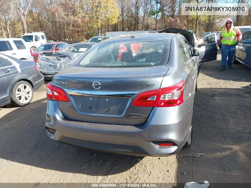 3N1AB7AP8KY305910 2019 Nissan Sentra Sv