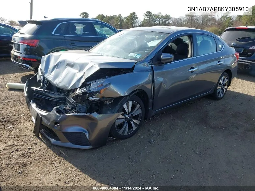 3N1AB7AP8KY305910 2019 Nissan Sentra Sv