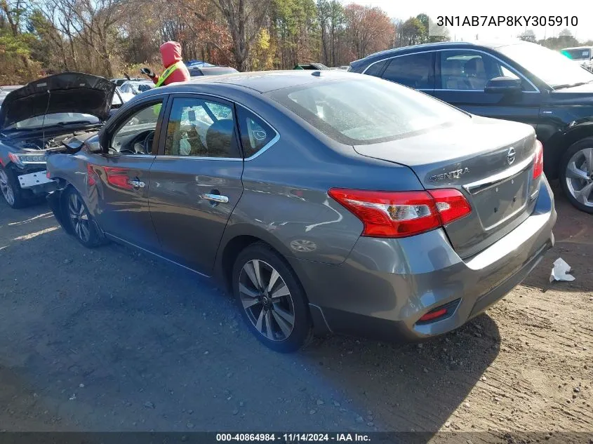 3N1AB7AP8KY305910 2019 Nissan Sentra Sv