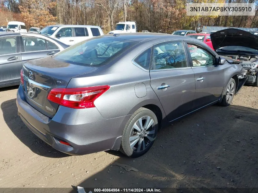 3N1AB7AP8KY305910 2019 Nissan Sentra Sv