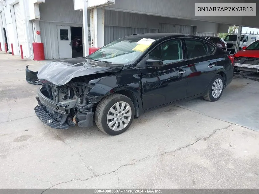 3N1AB7AP7KY3813 2019 Nissan Sentra S