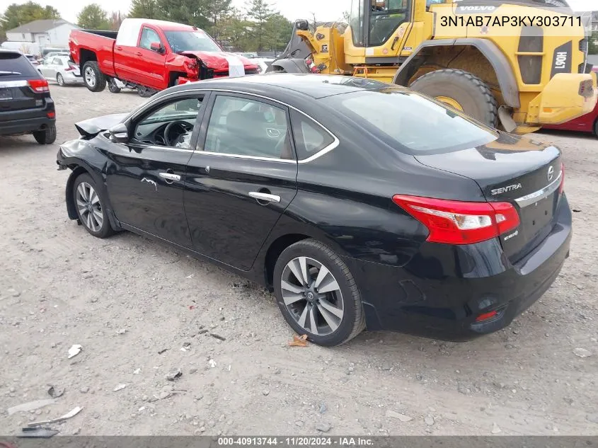 2019 Nissan Sentra Sl VIN: 3N1AB7AP3KY303711 Lot: 40913744