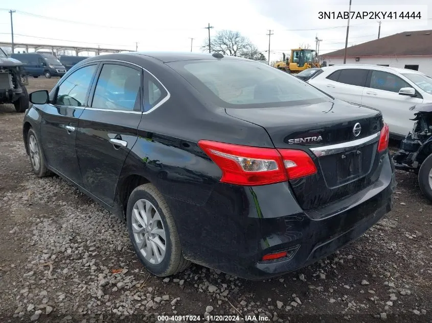 2019 Nissan Sentra Sv VIN: 3N1AB7AP2KY414444 Lot: 40917024