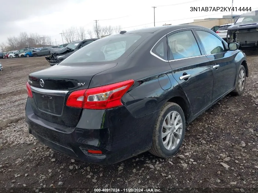 2019 Nissan Sentra Sv VIN: 3N1AB7AP2KY414444 Lot: 40917024