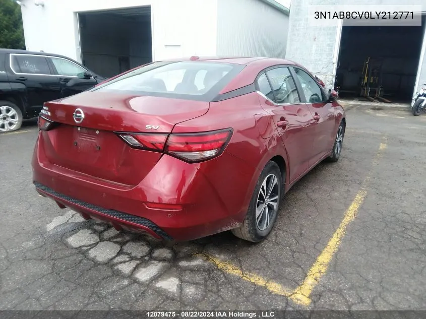 2020 Nissan Sentra VIN: 3N1AB8CV0LY212771 Lot: 12079475