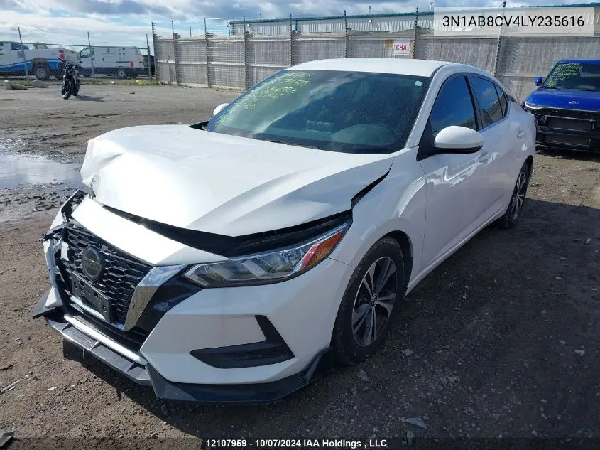 2020 Nissan Sentra VIN: 3N1AB8CV4LY235616 Lot: 12107959