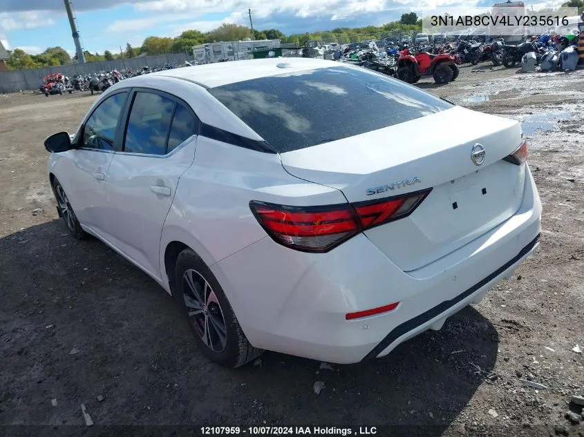 2020 Nissan Sentra VIN: 3N1AB8CV4LY235616 Lot: 12107959