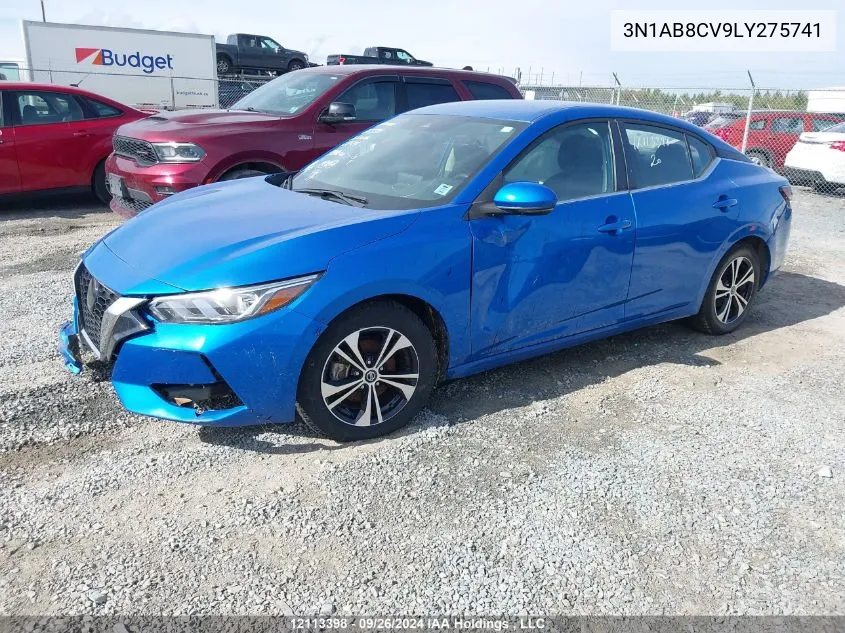 2020 Nissan Sentra Sv VIN: 3N1AB8CV9LY275741 Lot: 12113398