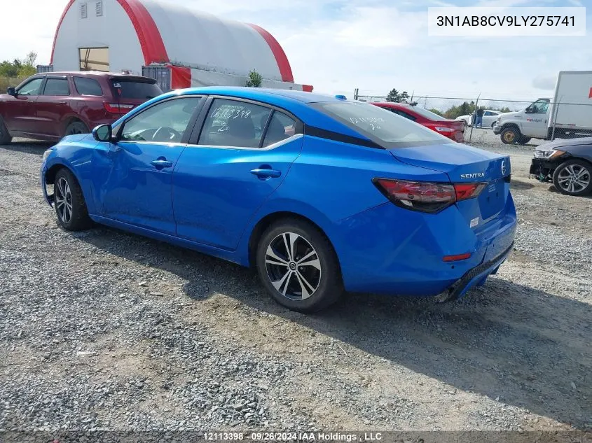 2020 Nissan Sentra Sv VIN: 3N1AB8CV9LY275741 Lot: 12113398