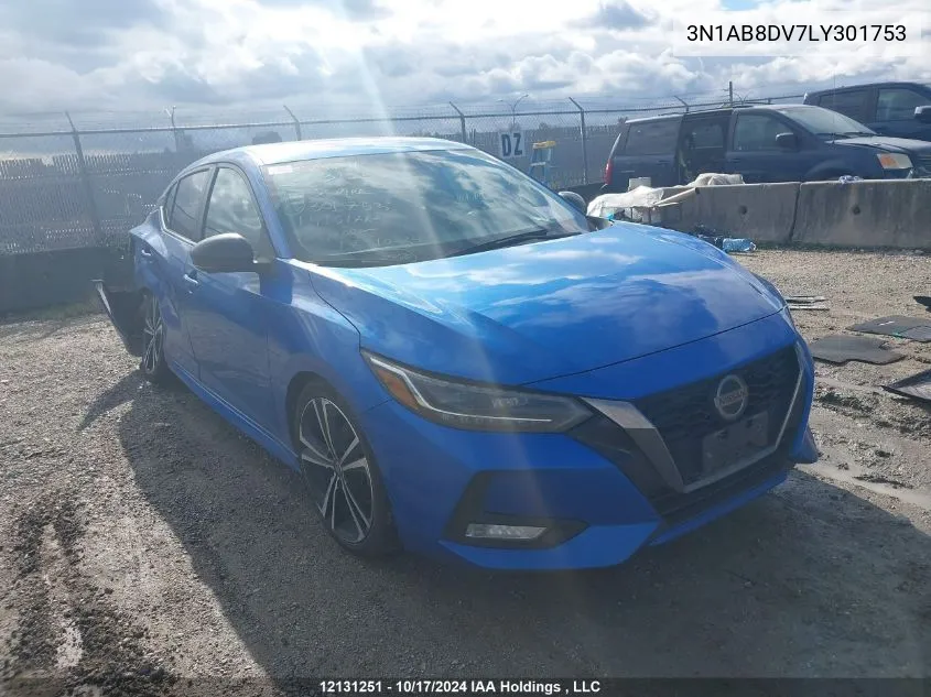 2020 Nissan Sentra VIN: 3N1AB8DV7LY301753 Lot: 12131251