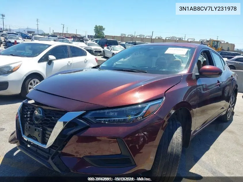 2020 Nissan Sentra Sv Xtronic Cvt VIN: 3N1AB8CV7LY231978 Lot: 39062991