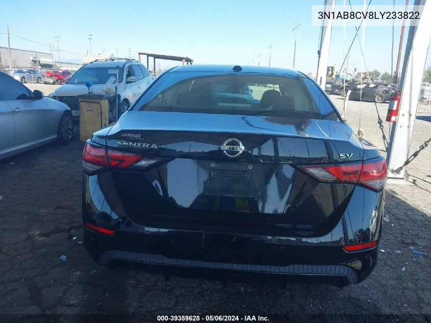 2020 Nissan Sentra Sv Xtronic Cvt VIN: 3N1AB8CV8LY233822 Lot: 39359628